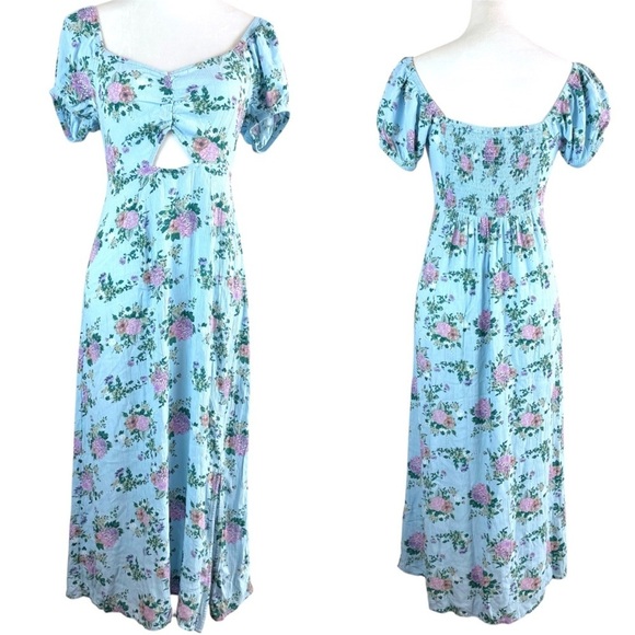 SO Dresses & Skirts - SO Women’s Blue Maxi Sundress with‎ Puff Sleeves Size S